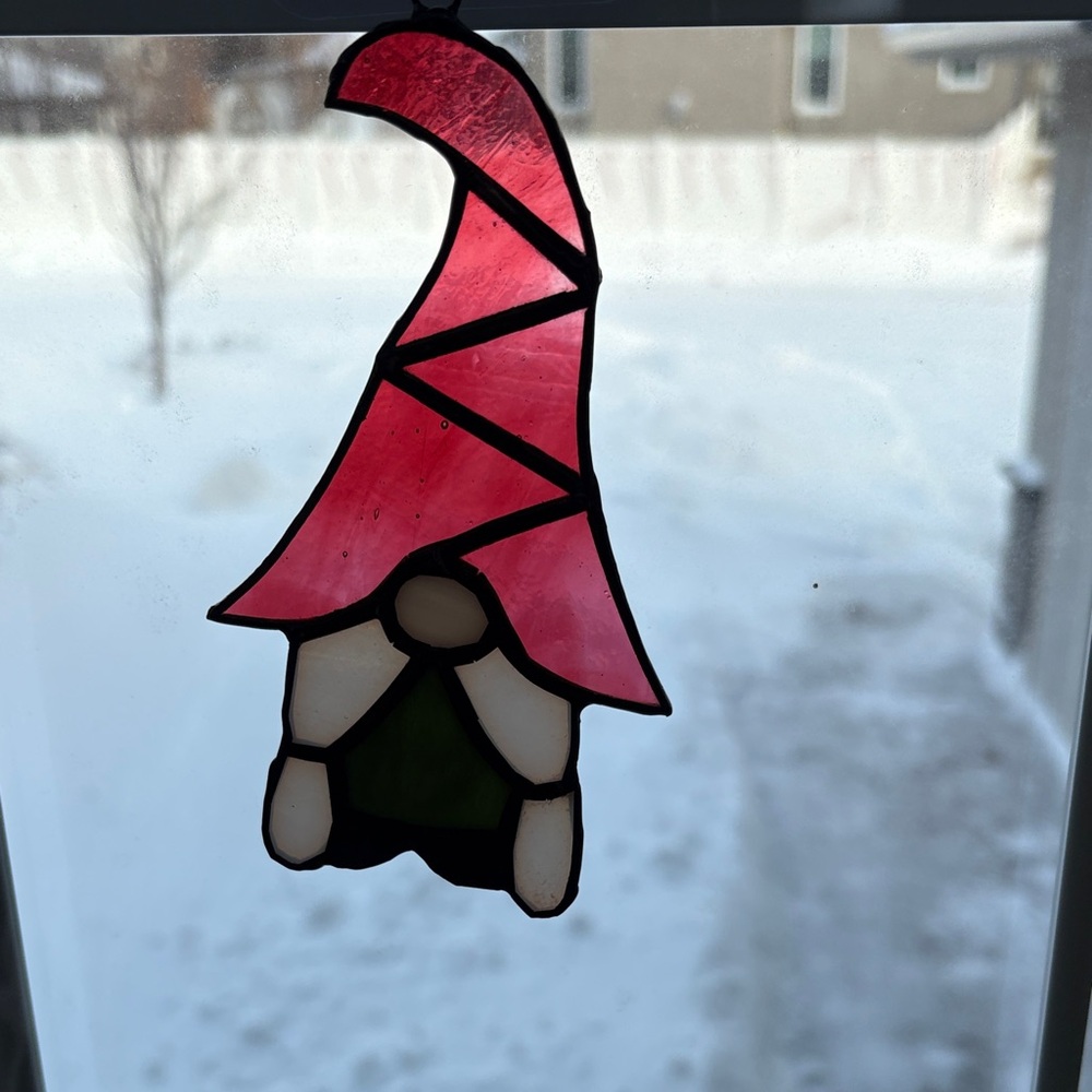 stained glass Gnome Suncatcher
